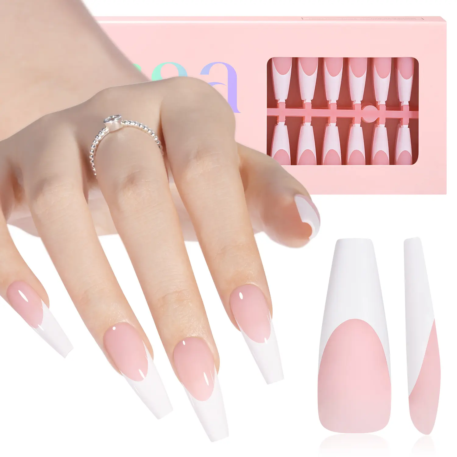 Long Coffin- Sheer pink
