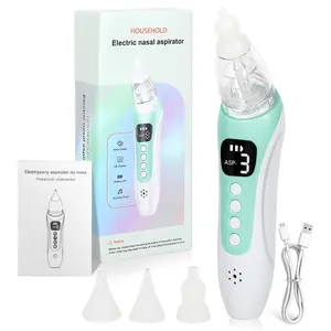 Baby Electric Nose Aspirator, Gentle Strong Suction, 3 Silicone Nozzles, Music Light, Safe Hygienic, Relieves Nasal Congestion