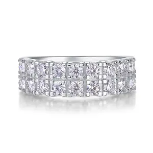 Moissanite Inlaid Diamond Ring, Starry Sky Ring With A Closed Circular Design, Light Luxury Versatile Wedding And Engagement Ring
