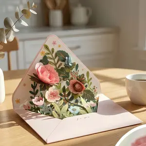 3D Popup Mother's Day Card | Musical Lights Up Greeting Cards | Floral Design for Mom Women Wife | Includes Envelope & Blank Note Card | Colorful Lighting Pop Up Cards for Birthday & Special Occasion