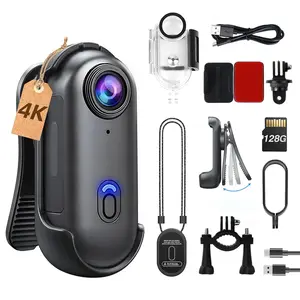NUISK Mini Body Camera Compact Portable 360° Clip-on IPX7 Waterproof Wearable Action Cam with Thumb Size Button Design for Hands Free Recording Security Work Travel Anti-Shake TikTokShopJumpstartSale