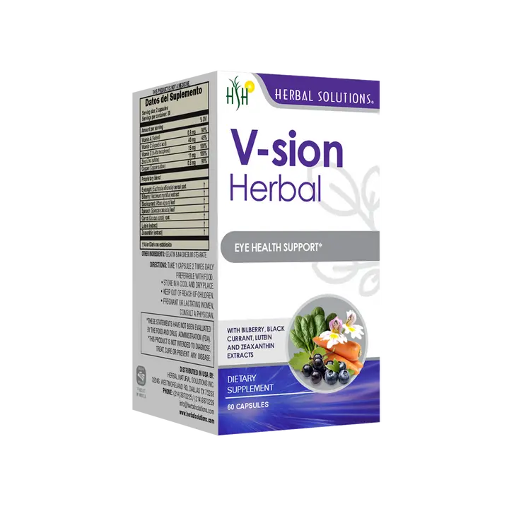 V-Sion Herbal Capsules | Herbal Eye Wellness Supplement | Capsules | 60 Capsules | Herbal Solutions
