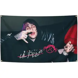 Rapper Music Poster Tapestry Flag 3X5ft Lil Singer Peep Banner Banner Home DecorTapestry Bedroom, Living Room,College Dorm Decor Can Be UsedIndoor and Outdoor summervibes