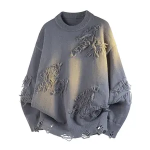 Street style daily outdoor leisure personalized fashion trend high-end simple fashion women's knitted sweater, new crew neck sweater, women's trendy brand lazy wind loose knitted pullover, long-sleeved crew neck hoodless knitted sweater, soft and comforta