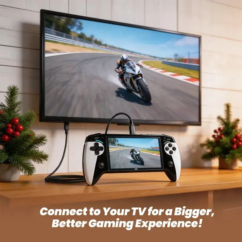 Vintage Retro Handheld Game Console, Dual Joystick Psp Game Machine, Video Game Machine, 9.5-Inch HD Screen, 10+ Emulators, TV Connection, Perfect Gift