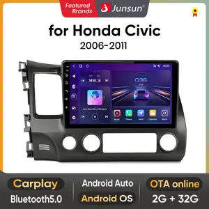 Junsun Android 13 Car Radio Stereo [2+32GB] for Honda Civic 2006 2007 2008 2009 2010 2011 Auto GPS navigation 10.1 inch touch screen multimedia video player Wireless Carplay