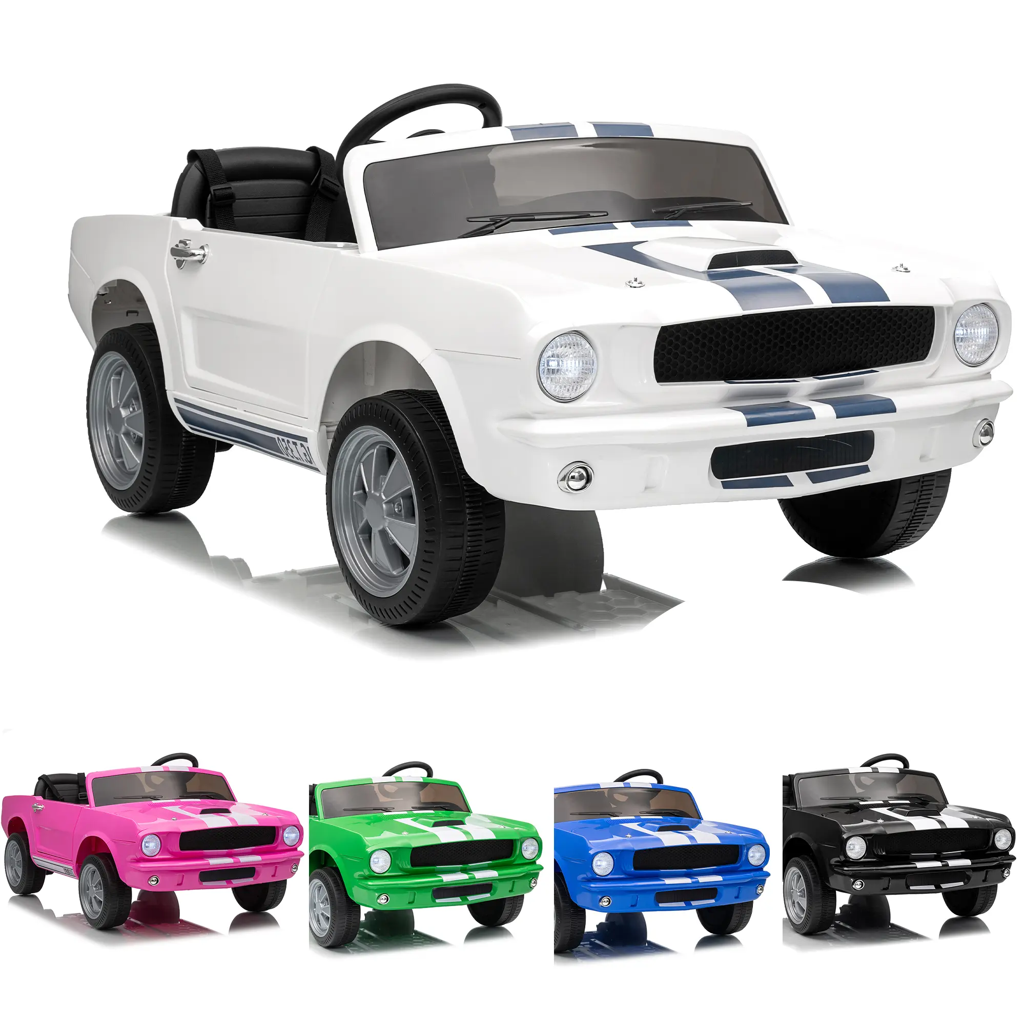 Shelby GT350 Licensed 2-Seater 24V Ride-On Electric Car for Kids  Dual Safety Belts