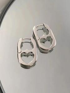 simple fashion heart shaped hoop earrings, fashion jewelry for party, daily clothing decor, trendy all-match & exquisite fashionable jewelry for birthday gift, earrings for women, unique gifts for women