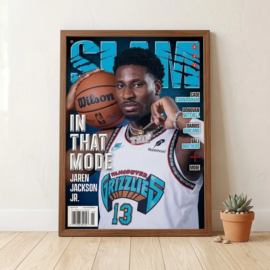 Jaren Jackson Jr. SLAM Magazine Poster, Memphis Basketball Wall Art, NBA Cover Print, Sports Room Decor, No Frame