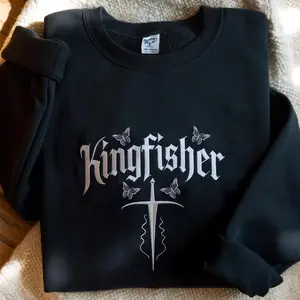 Quicksilver Kingfisher Embroidered Sweatshirt, Fantasy Bookish Shirt, Quicksilver Sweatshirt, Romantasy Sweatshirt, Kingfisher Sweatshirts