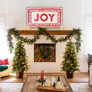 Pre-Lit Artificial Christmas Holiday 5 Piece Bundle with Pinecones & Berries- Set of 2 5' Christmas Trees, 24-in Wreath and set of 2 9-ft Garlands