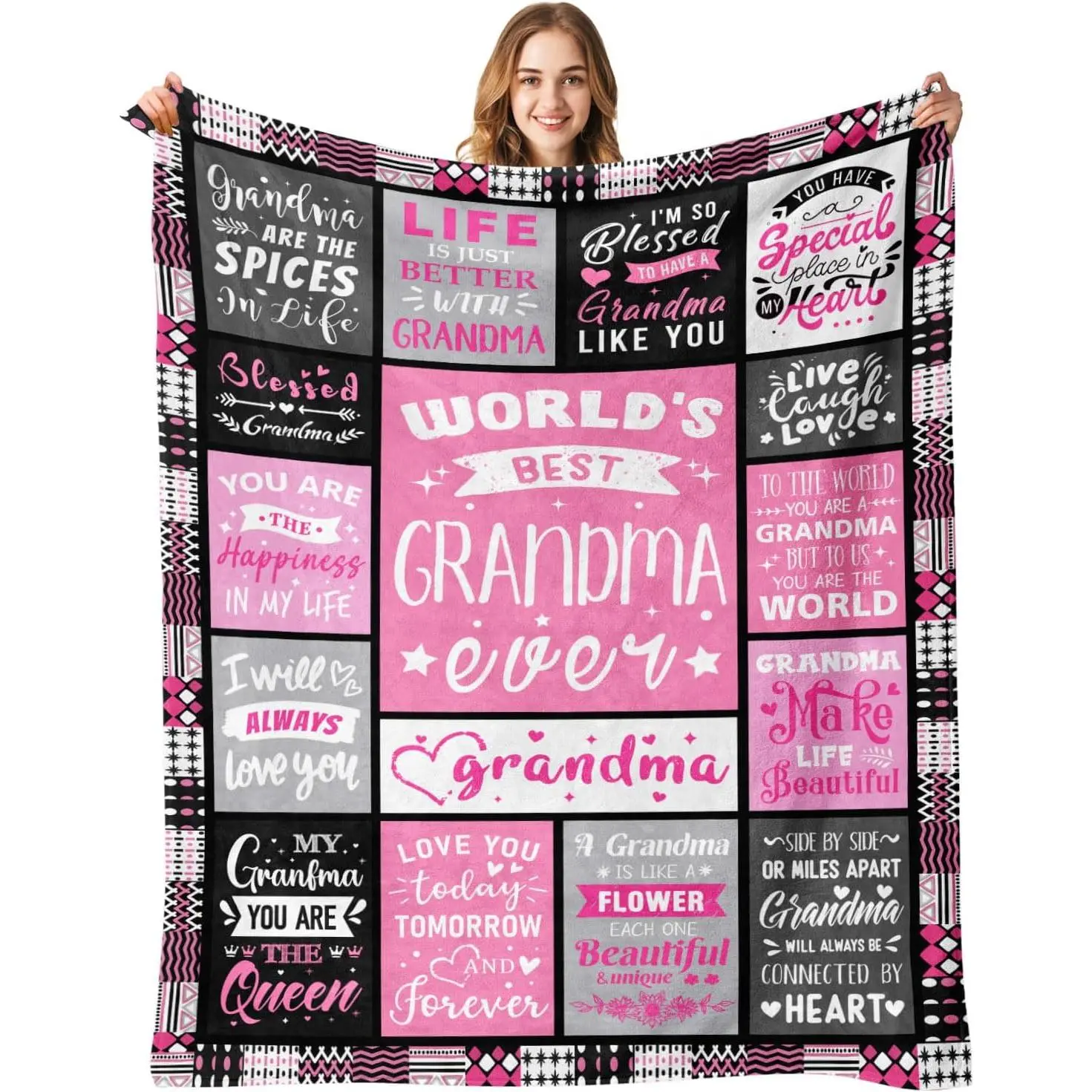 Grammy Life Cartoon Blanket - Breathable, Durable, Cozy Aesthetic, Warm Aesthetic Personalized Blanket - Multi-Size (60x80 in) Gift for Grandma from Grandchildren - Ideal for Mother's Day, Christmas