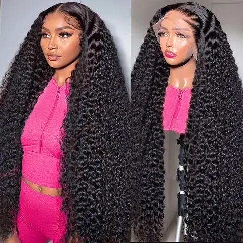 [36 in $149] Imani Affordable 200% Density Deep Wave 13x6 Lace Front Human Hair Wig, HD Transparent Lace Front, Pre-Plucked Brazilian Curly Human Hair Wig for Women #tiktokshopstockup #SohoChic, Human Hair Wigs