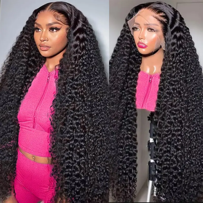 [36 in $149] Imani Affordable 200% Density Deep Wave 13x6 Lace Front Human Hair Wig, HD Transparent Lace Front, Pre-Plucked Brazilian Curly Human Hair Wig for Women #tiktokshopstockup #SohoChic, Human Hair Wigs