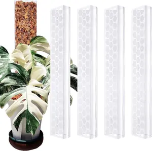 4 count 17 Inch Plastic Moss Pole for  Monstera,Designed Specifically for Climbing , Stackable  Support for Indoor