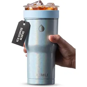 Insulated Ice Coffee Sleeve – Insulated iced coffee holder for takeaway, insulated cup holder compatible with most coffee cups, reusable coffee sleeve