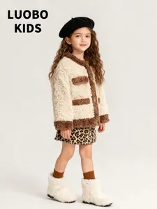 [LUOBOKIDS] Winter Fluffy Fur Coat for Kids, Stylish Casual Outerwear, Comfortable and Warm Children's Outerwear, Adorable and Fashionable Winter Coat for Girls, Warm Jacket