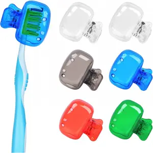 6 Pack Portable Toothbrush Covers, Travel Protector Clips, Plastic Brush Jackets for Kids Bathroom Essentials, Toothbrush Storage, Random Colors