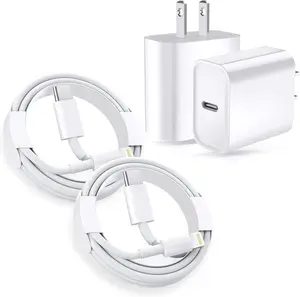 4-Pcs 20W USB-C Fast Chargers with 6FT USB-C to Lightning Cables – Super Fast Charging Adapter & Cable Set Compatible with iPhone 14/14 Plus/14 Pro Max, 13, 12, 11, and More
