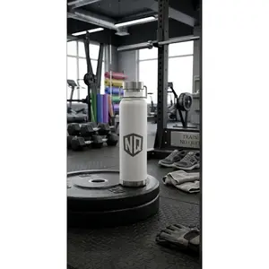 Copy of Grey 22oz Vacuum Water Bottle with Metallic Shield Logo