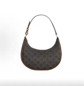 Pre-owned Celine Ava Mini, classic all over Triomphe monogram pattern, adjustable strap, calfskin leather, shoulder and handheld bag