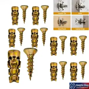 DIY Accessories 30/60PCS Heavy-Duty Thread Screws Kit with Expansion Wall Anchors, Fastener Set for Cabinet Door & Tile Hinge Installation, Home Hardware Tools