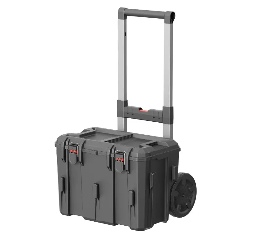 Stackable Rolling Hardware Storage Base Box - Black Tool Organizer Case