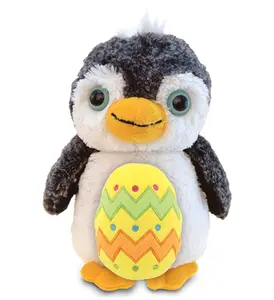 DOLLIBU 18-in Super Soft Cute 100% Polyester Penguin Stuffed Toy, 7lx4.5wx8h inches Durable Materials with Yellow Easter Egg, Customizable Spring Theme Gift for Girls & Toys-Hobbies Enthusiasts