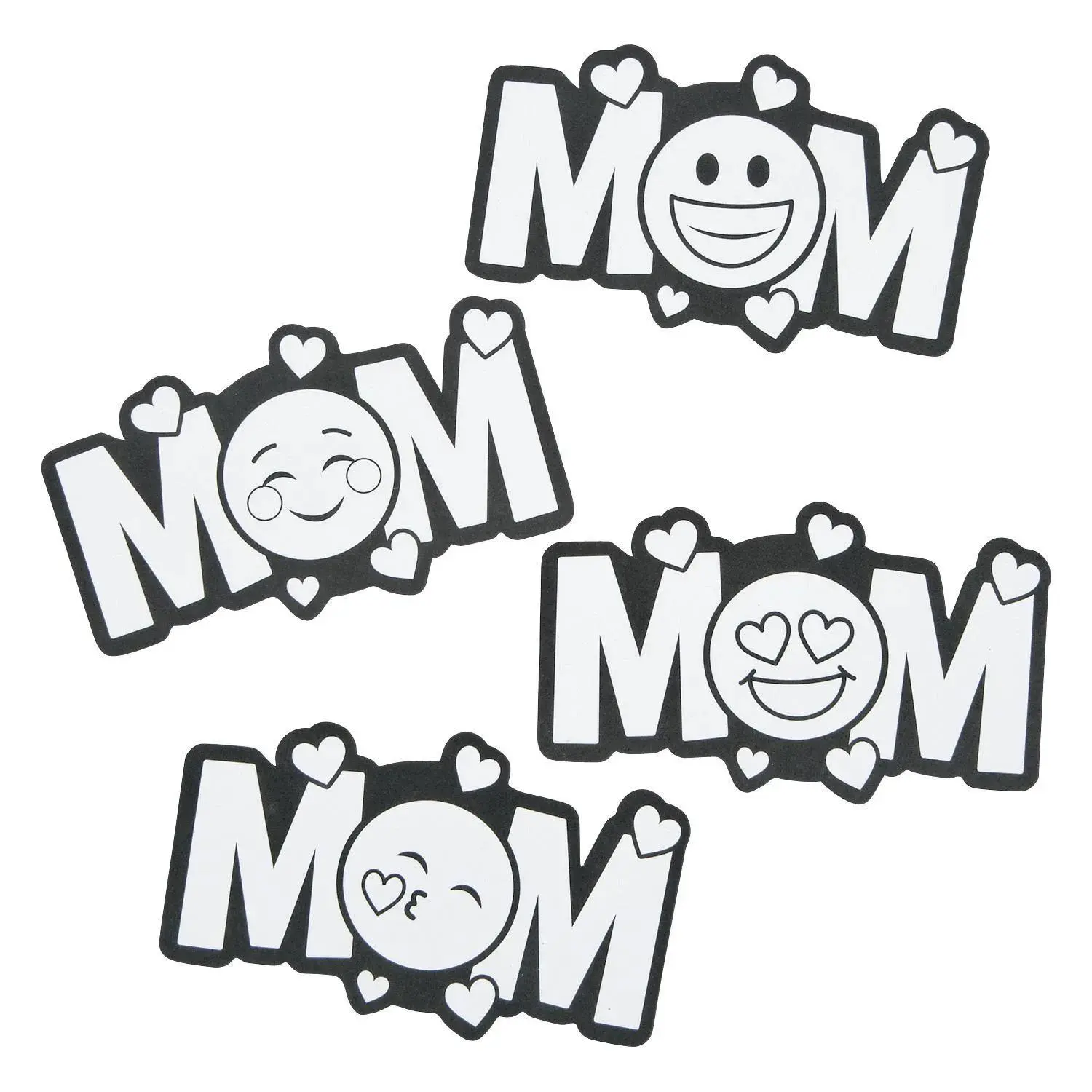DIY Color Your Own Emoji Mom Fridge Magnets - 12 Pc, Refrigerator Decor Magnet Gifts for Work Cubicle