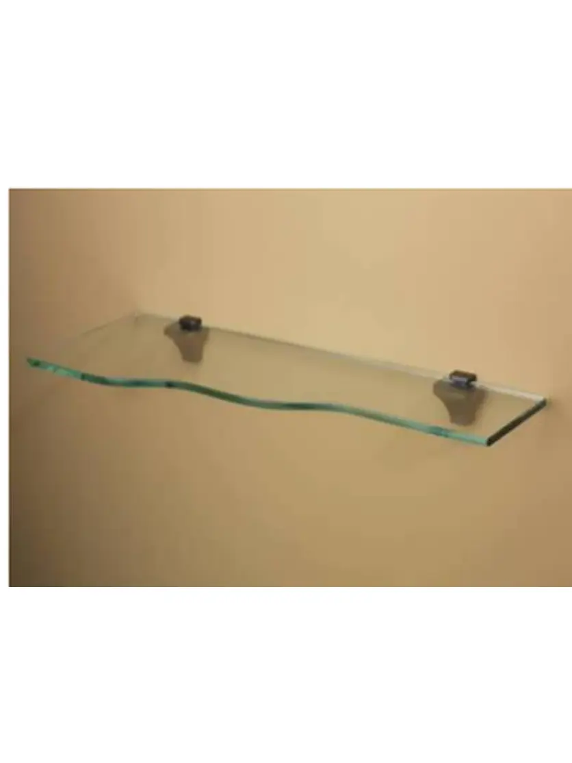 Amore Designs Concepts Bliss 1-Layer Opaque Glass Floating Shelf - 8x24x5/16 in Wall-Mount, Modern Home Decor with Stepped Curves for Room Decor, No Extra Installation Hardware Needed
