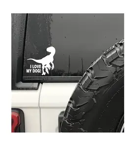 I LOVE MY DOG RAPTOR VINYL DECAL CAR TRUCK WINDOW LAPTOP STICKER FUNNY JOKE PRANK