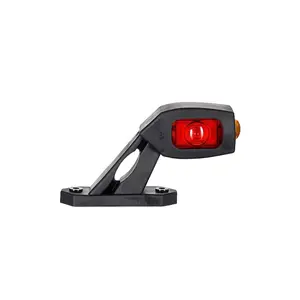 Truck Trailer Triple Outline LED Side Marker Light Set (Left and Right) 12/24V 6FT Cable with Optional Harness in Amber Amber Red or White Amber Red