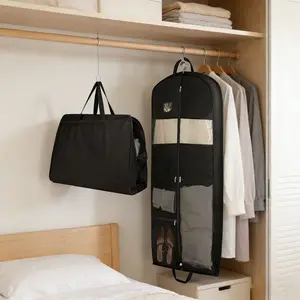 6pcs Space-Saving Suit Carrier – Foldable Garment Bag with Handles & Pockets