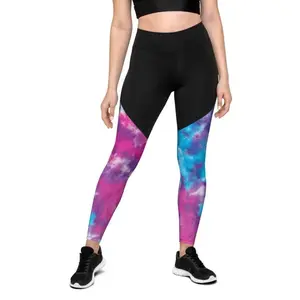Purple Tie Dye Compression Leggings