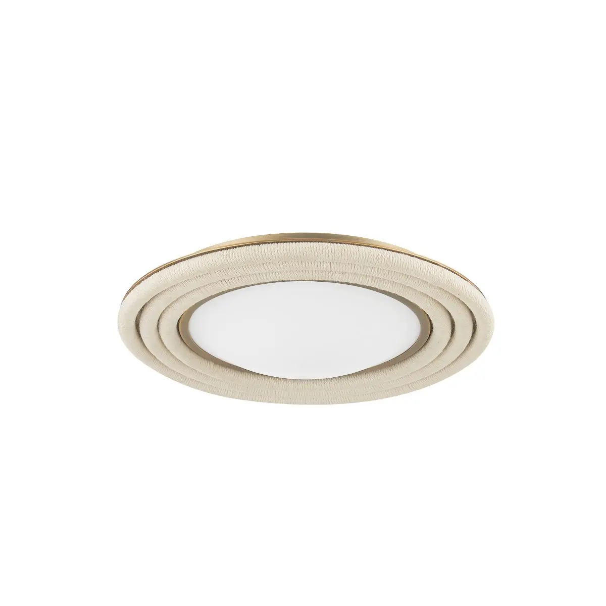 Zion Ceiling Light With 3 White Cotton Rope Rings And Opal Matte Shade For Modern Spaces