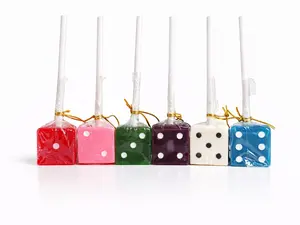 Dice Pops Lollipops variety of Flavors Strawberry, Tutti Fruitti, Grape, Bubblegum, Blue Raspberry, Green Apple