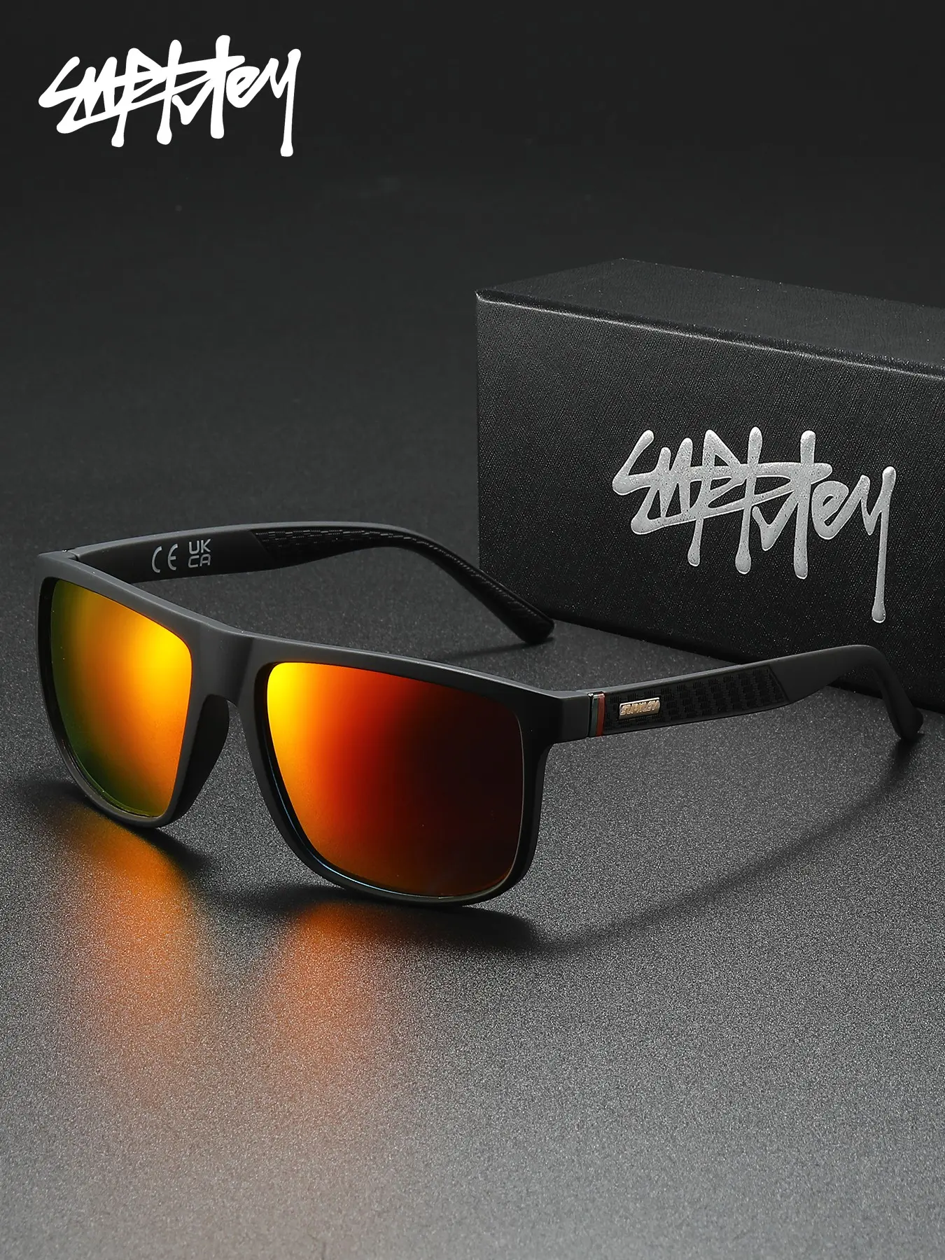 Retro Trendy Polarized Square Sunglasses with UV Protection SUPKLEY Classic Basic Retro Style Unisex Polarized Sunglass  main image 4