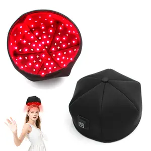 Red Light Therapy Cap for Hair Regrowth with 120 660nm Red Light 830nm infrared light  Led Hats for Hair Growth, Grey & Black