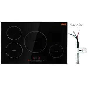VEVOR Electric Cooktop, 2 Burners, 24'' Induction Stove Top, Built - in Magnetic Cooktop 1800W, 9 Heating Level Multifunctional Burner, LED Touch Screen w/ Child Lock Over - Temperature Protection