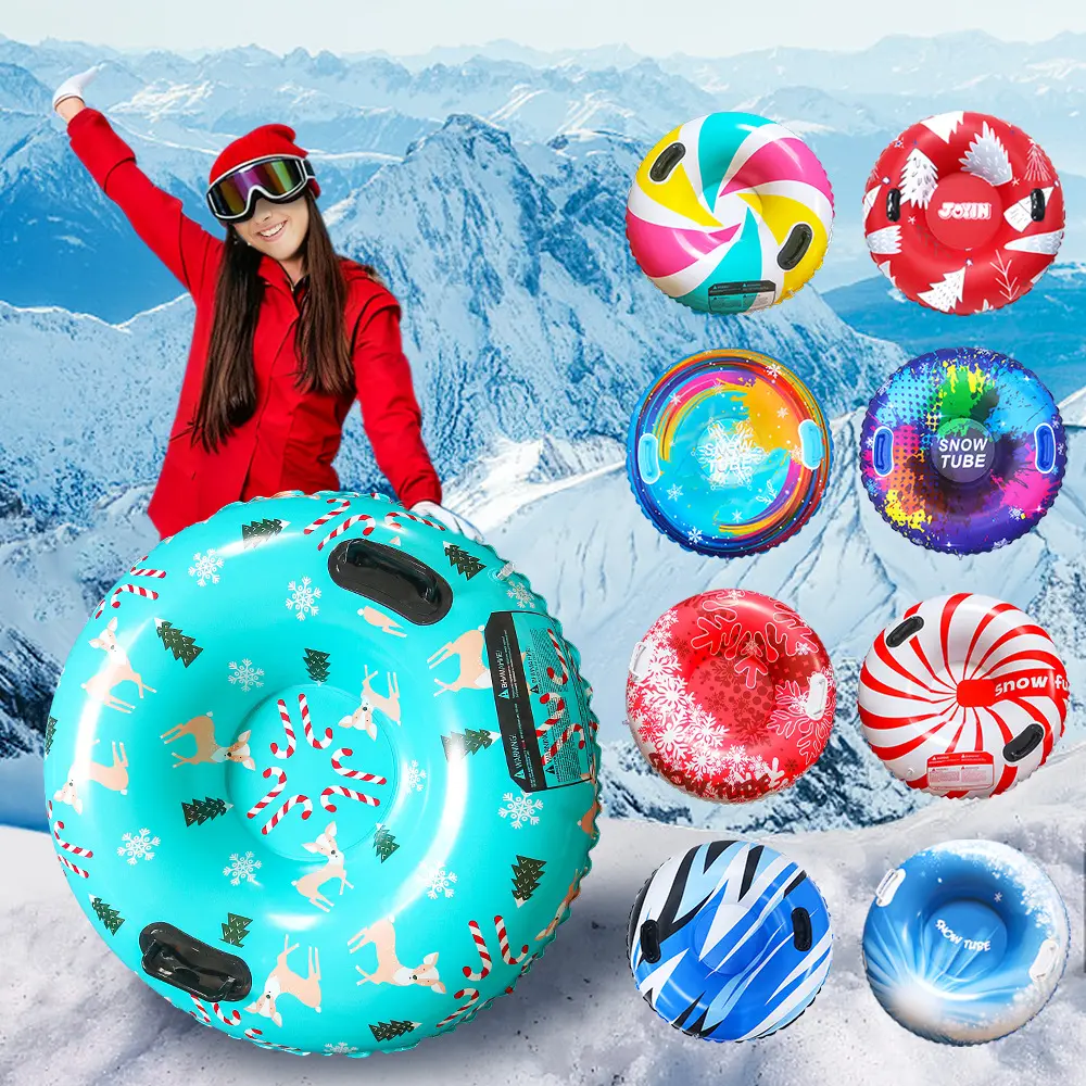 Outdoor sports spot inflatable ski ring 90cm anti-rollover outdoor children's thickened snowboard cold-resistant ski mat