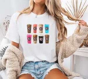 7brew Coffee Shirt, Coffee Lover Sweatshirt, Coffee Shirt, Women's Top For Daily Wear, Graphic Round Neck Tee, Full Sizes