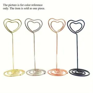 1pc Heart Cute Table Number Holder Wedding Table Name Card Holder Clips Picture Memo Note Photo Stand