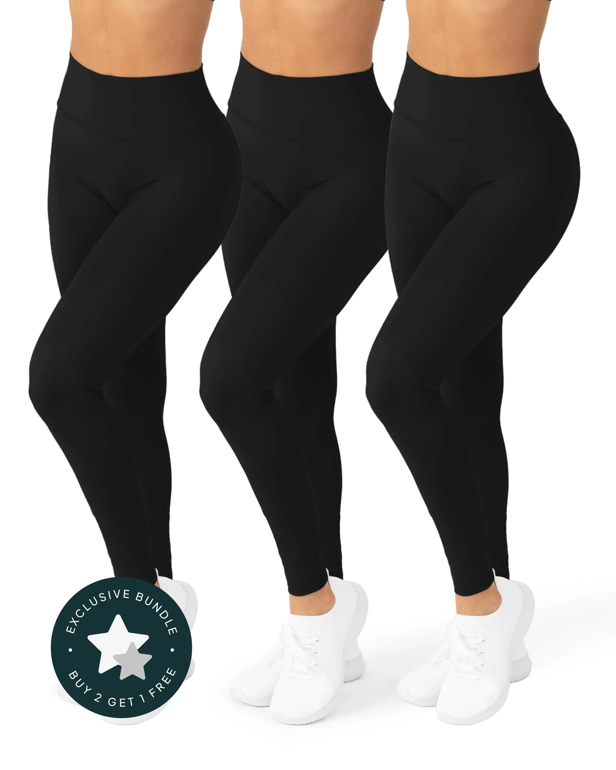 PAVOI Women's 3-Pack Buttery Soft Leggings - High Waisted No Front Seam Yoga Pants, Squat-Proof Stretchable Activewear for Gym, Tight Fitness Pants, Stretchy Soft Leggings, Sporty Leggings