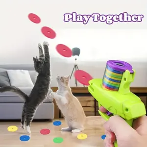 Creative Turnip Gun Cat Toy - Interactive Foam Disc Launcher