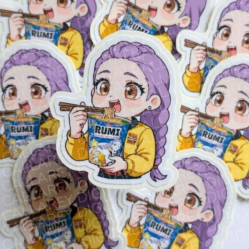 Kpop Demon Hunters Stickers | Huntrix Ramen l Waterproof Vinyl | Laptop, Kindle, Water Bottle Stickers, Planners, Notebook, Cellphone