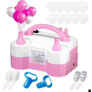 Balloon Pump, Balloon Pump Electric, Portable Dual Nozzle Electric Blower Air Pump Inflator for Party Decoration. Faster and Save Time