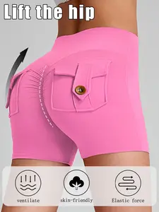 Women's Shorts Slim Fit Elastic Running Pants Workout Biker Short scrunched shorts Casual Spring Fall Outdoor Sports Wear Comfortable Fit #Summervibes