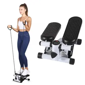 Stair Stepper for Exercise, Mini Stepper with Resistance Bands and Lcd Monitor, Gym Fitness Stair Stepper Exercise Equipment, Stepper for Home Workout, Leg and Arm Full Body Training