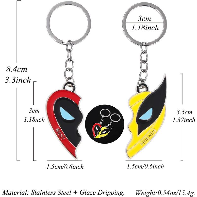 Best Friends Necklaces for 2 BFF Stainless Steel Silver Chain Matching Heart Puzzle Pendant Friendship Necklace and Bracelet Key Chain Set Relationship Jewelry  for Teen Girls Boys