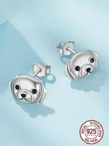 925 Sterling Silver Cute Labrador Dog Design Stud Earrings, Fashionable Jewelry for Women & Girls, Trendy All-match & Exquisite Jewelry for Birthday Gift
